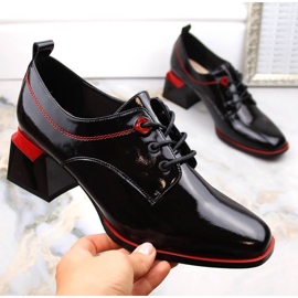 Chaussures en cuir verni à bloc Filippo W PAW469, noir le noir 1