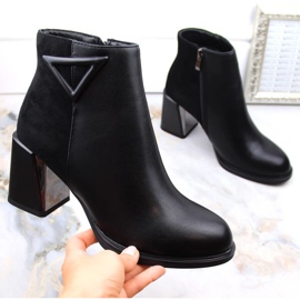 Bottines isolées à talon haut décoratif D&amp;A S.Barski Premium Collection W OLI238 le noir 1
