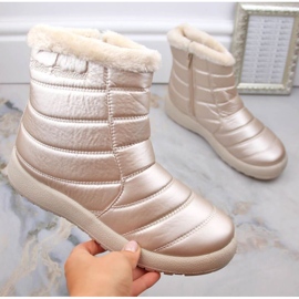 Bottes de neige vernies imperméables News W EVE181E beige 1