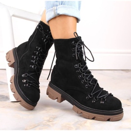 Vinceza W JAN255 bottes isolées en daim noir le noir 1