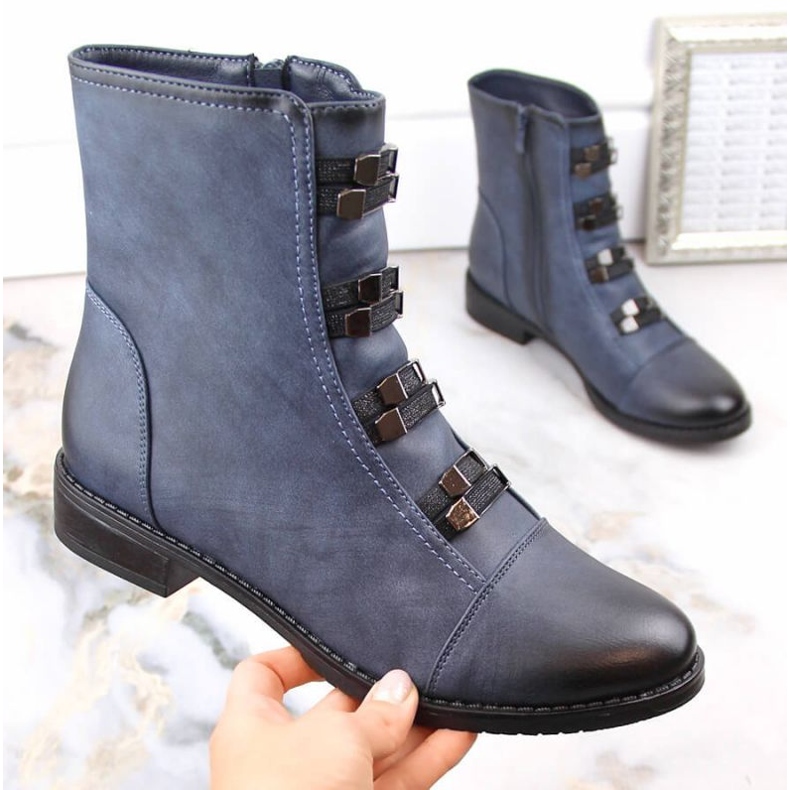 Bottines isolées à talons plats Jezzi W JEZ260C, bleu 1