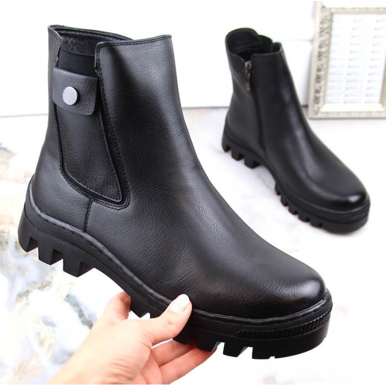 Bottines isolées Potocki W WOL186 avec poche, noir 1