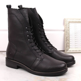 Rieker Bottes en cuir confortables et isolées Remonte W RKR630, noir le noir 1