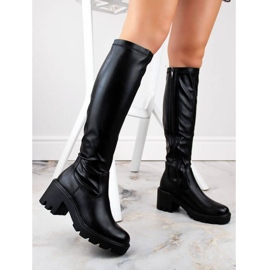 Bottines Potocki à talon haut et plateforme W SZ12267 WOL196 noir 1