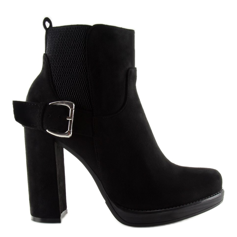 Bottes noires m267p en daim noir sur le poteau le noir 1