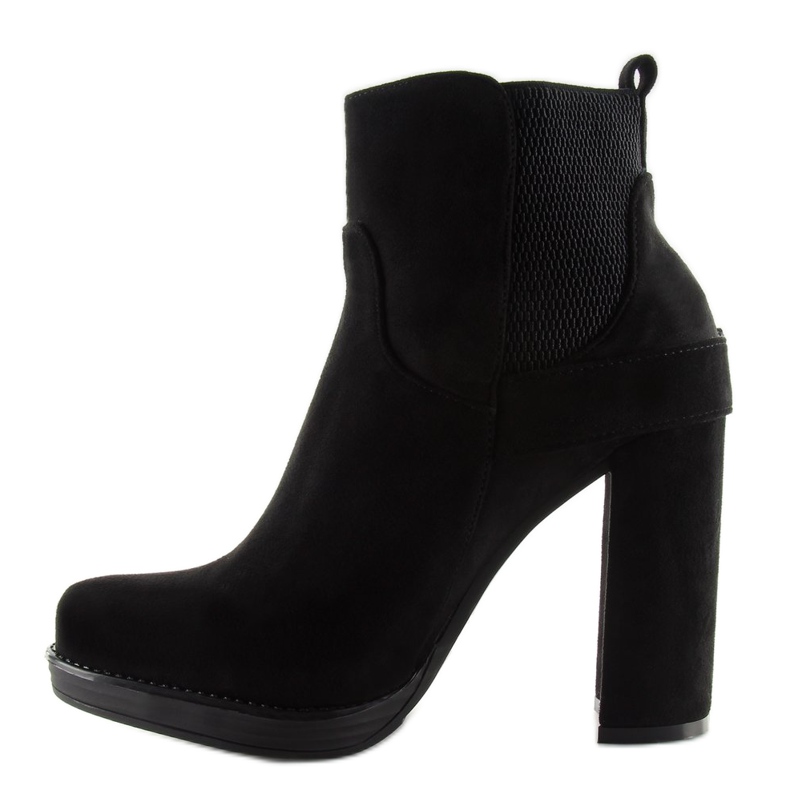 Bottes noires m267p en daim noir sur le poteau 2