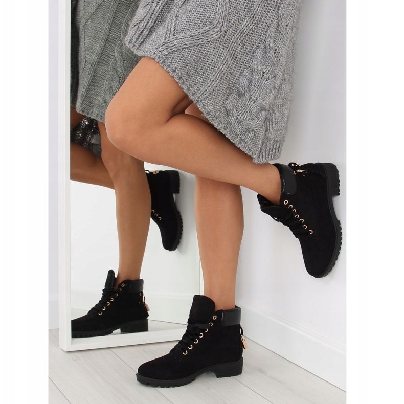 Bottes en bois noires pour femmes AT-0623-L Noir 1