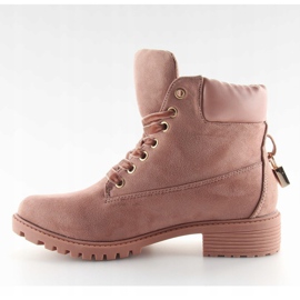 Bottines Timber pour femme noir et rose AT-0623-L Rose 1