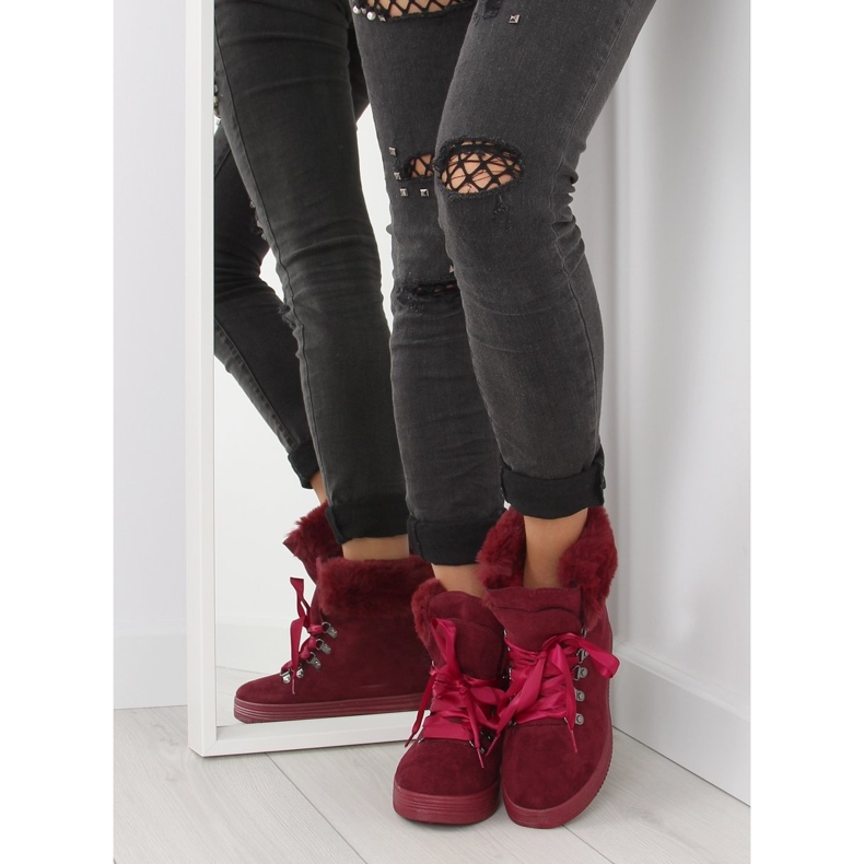 Bottes de neige pour femme bordeaux 16-570 vin rouge noir 1