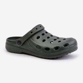 Tongs pour hommes, sandales pour jardin et piscine, vert foncé 1