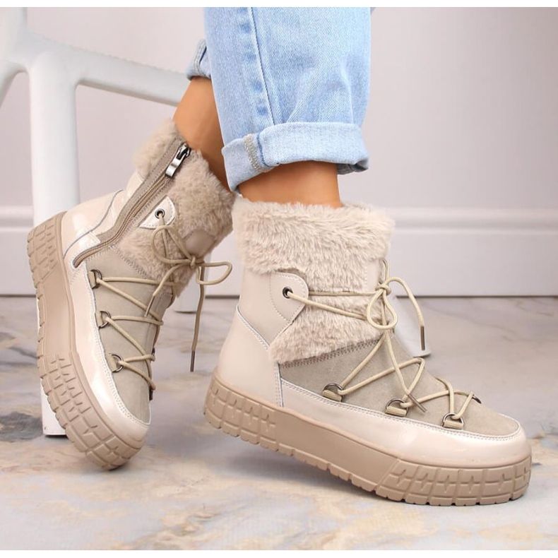 Filippo W PAW475B bottes plateforme isolées en cuir, beige 2