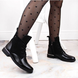 Filippo W PAW476 bottes isolées en cuir verni noir le noir 2