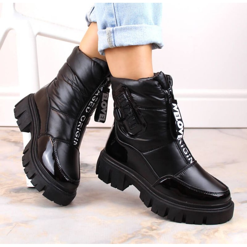 Filippo W PAW498A bottes de neige isolées à fermeture éclair noires le noir 2