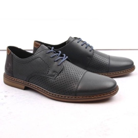 Chaussures en cuir confortables Rieker M RKR659, bleu marine 2