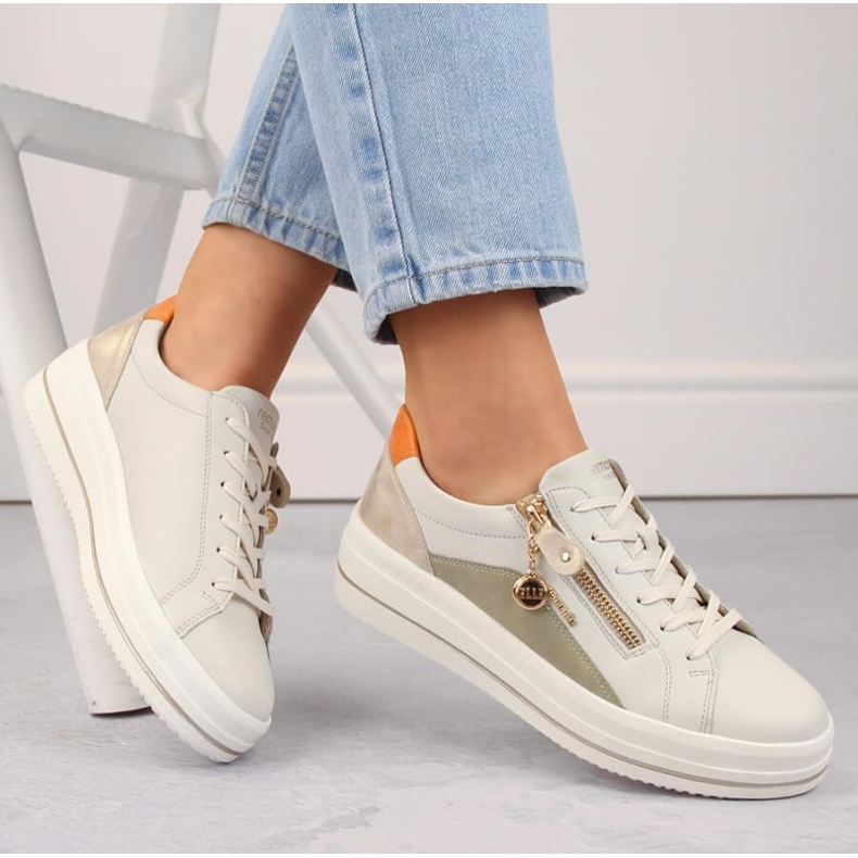 Rieker Chaussures confortables en cuir Remonte W RKR676, beige 1