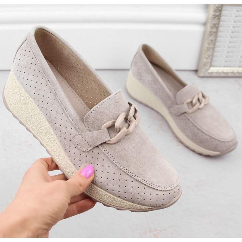 Chaussures Filippo W PAW507A en cuir et daim beiges 2