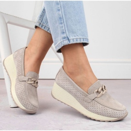 Chaussures Filippo W PAW507A en cuir et daim beiges 3