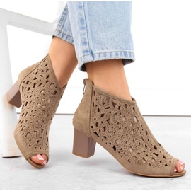 Bottines en daim Jezzi W JEZ428 marron clair 2