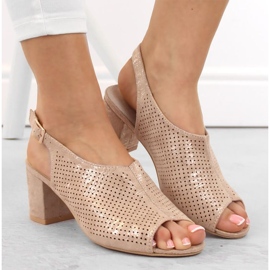 Potocki W WOL156C sandales à talons hauts en daim, beige 3