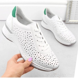 Chaussures en cuir confortables Rieker W RKR692 blanc blanche 1