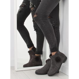 Bottes femme grises X-15 grises à pompon 2 Bottes femme grises X-15 grises à pompon 2