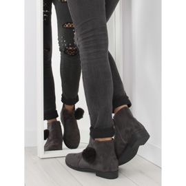 Bottes femme grises X-15 grises à pompon 1
