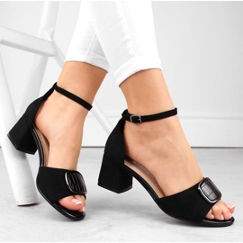 Sergio Leone W SK444A sandales à talons en daim, noir 1