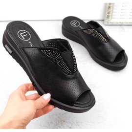 Filippo W PAW536 mules compensées en cuir noir le noir 1