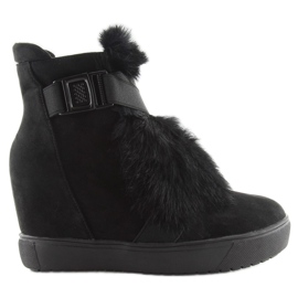 Baskets avec fourrure noire 3123 noir le noir 4