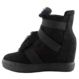 Baskets avec fourrure noire 3123 noir le noir 1