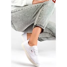 Baskets femme HB-6W blanches à semelle blanche 2