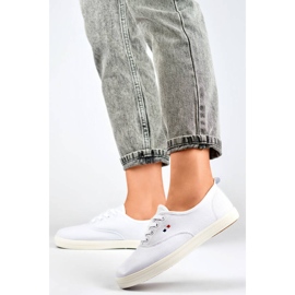 Baskets femme HB-6W blanches à semelle blanche 3