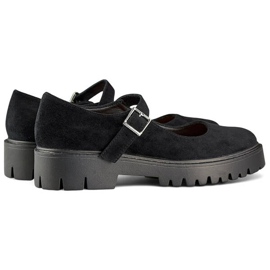 Chaussures en daim pour femmes avec boucle, noires 2720-1B le noir 4
