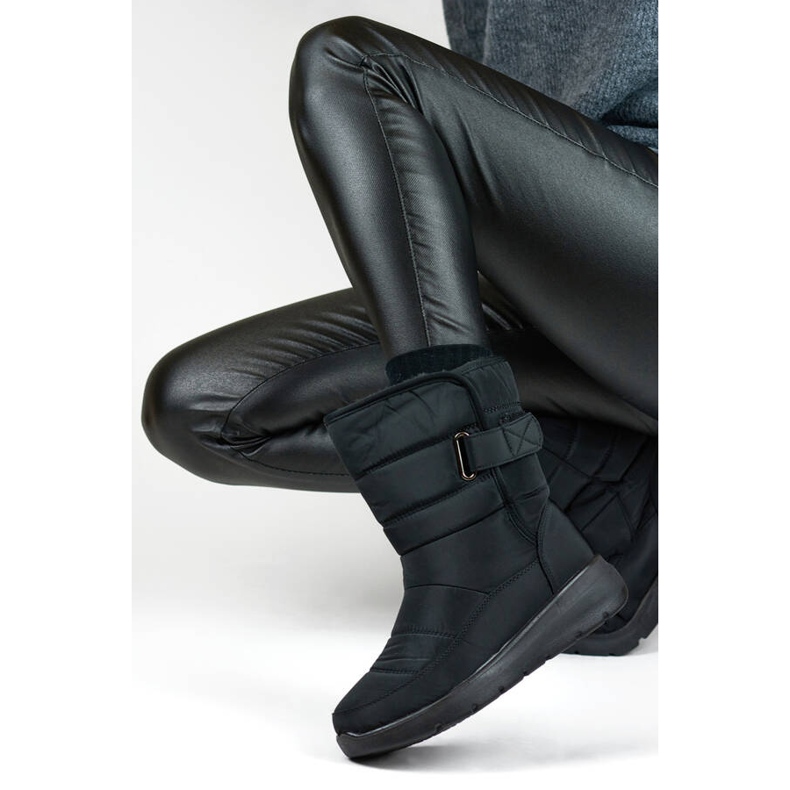 Bottes de neige isolées à velcro pour femme, noir, 22T48B 1