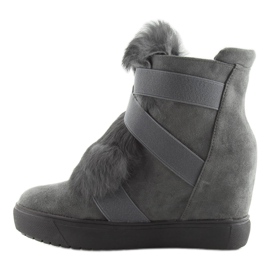 Baskets grises avec fourrure 3123 D. gris 2