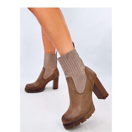 Bottines à talons kaki brun 1