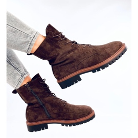 Bottines à lacets en daim marron brun 3