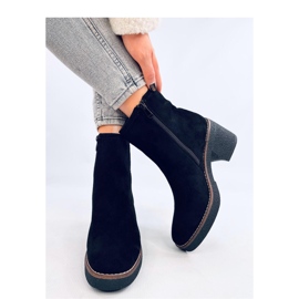 Bottines noires à talon stable le noir 2