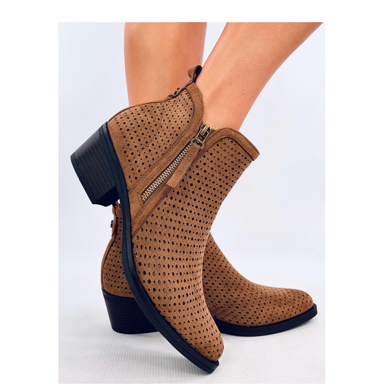 Santiags ajourées kaki brun 1