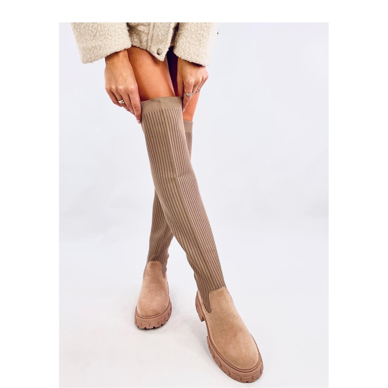 Bottines chaussettes kaki beige 2 Bottines chaussettes kaki beige 2