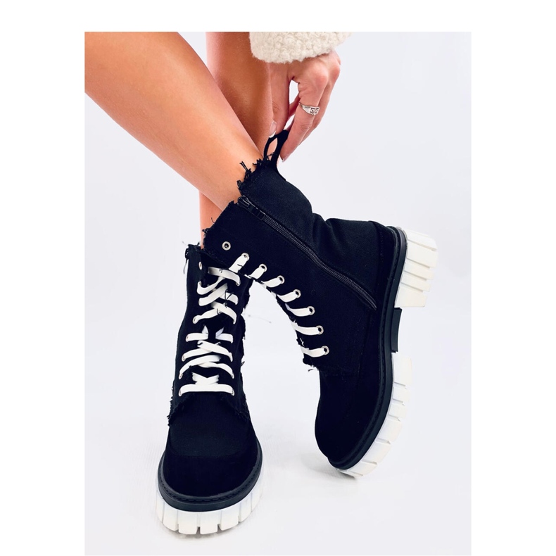 Bottines en toile avec protecteur noir le noir 1