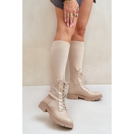 Modèle 68129 Bottes beiges 1 Modèle 68129 Bottes beiges 1