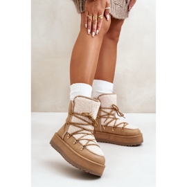 Bottes de neige marron clair brun 1