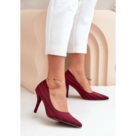 Talons aiguilles Modèle SQC-124 Bordeaux rouge 1