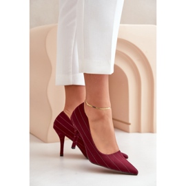 Talons aiguilles Modèle SQC-124 Bordeaux rouge 2