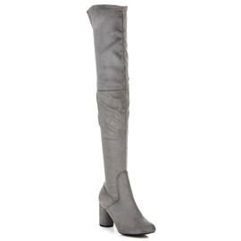 Vices Cuissardes à talons hauts gris 1
