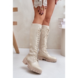 Modèle DE1169 Bottines beiges 1
