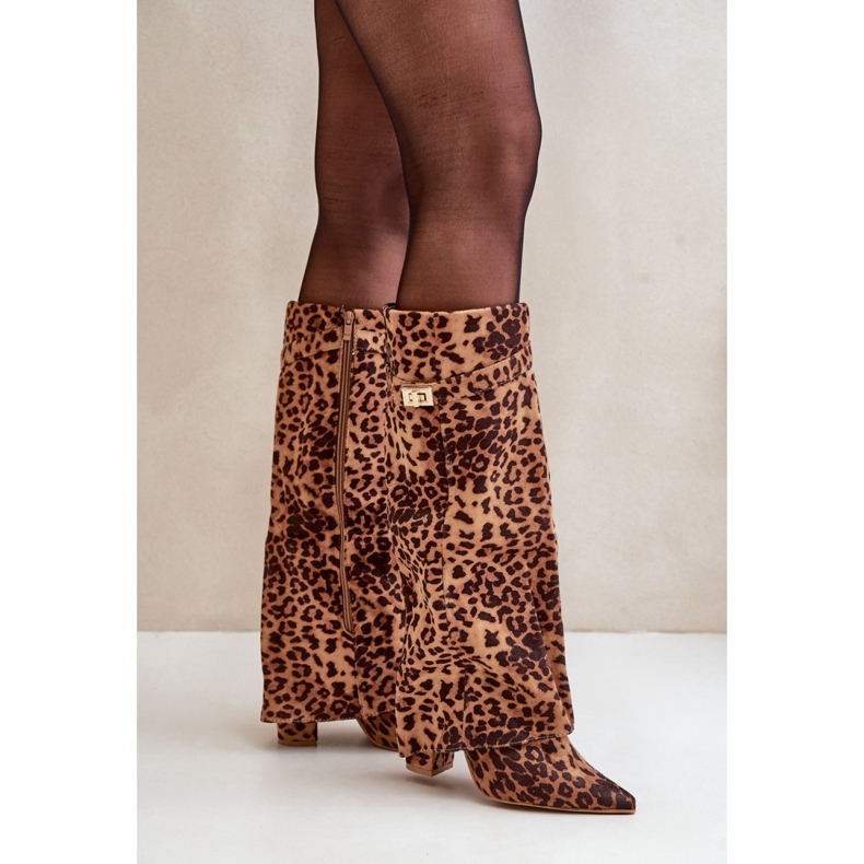 Modèle 9501A Bottes léopard marron brun 1
