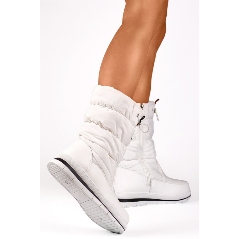 Bottes de neige pour femmes isolées avec Eco-Fur 8302W, blanc blanche 1