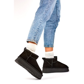 Bottes de neige doublées de fourrure pour femmes XF-159B, noir 1